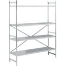 Etagère de base, acier inoxydable, étagères fermées, L 1500 x P 500 mm