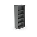 Étagère Nevada, 5 hauteurs de classeurs, 4 étagères modulables, L 800 x P 445 x H 1895 mm, bois, gris foncé