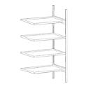 Etagère pour petits conteneurs BAUER S 3020-4E, étagère supplémentaire, L 1000 x P 600 x H 2000 mm, 4 bacs de rétention