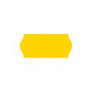 Etiketten met gegolfde rand, 26 x 12 mm, 10 rollen, geel (permanent)