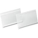 Etikettentasche Durable Hard Cover, A5 quer, selbstklebend, mit Permanent-Klebestreifen, rückstandsfrei ablösbar, PET Hartfolie, transparent