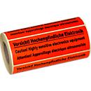 Etiquetas de aviso, impressão internacional, rolo de 500 etiquetas