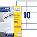 Etiquetas universales AVERY® Zweckform 3425, ultra grip, 105 x 57 mm, 1000 unidades