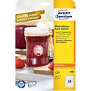Étiquettes multifonctionnelles adhésives AVERY® Zweckform, vierge, Ø 40 mm, rond, pour toutes les imprimantes, blanc