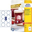 Étiquettes multifonctionnelles adhésives AVERY® Zweckform, vierge, Ø 65 mm, rond, pour toutes les imprimantes, blanc