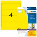 Étiquettes pour classeurs A4 Herma, 192 x 61 mm, adhésif permanent/imprimable, 80 p., jaune