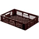 Euro Box bakery and catering crate (glass crate), food-safe, capacity 25.3 L, openwork version, brown