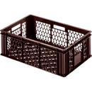 Euro Box bakery and catering crate (glass crate), food-safe, capacity 35.7 L, openwork version, brown