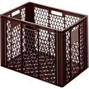 Euro Box bakery and catering crate (glass crate), food-safe, capacity 75 L, openwork version, brown