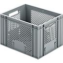 Euro Box bakkerskrat, voedselveilig, inhoud 20,2 L, opengewerkte versie, grijs