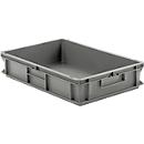 Euro box EF 6120, L 600 x W 400 x H 120 mm, capacity 23,3 l, stackable, polypropylene, grey