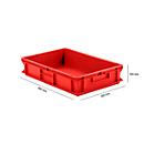 Euro box EF 6120, L 600 x W 400 x H 120 mm, capacity 23,3 l, stackable, red polypropylene