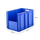 Euro box EF 6420, without lid, without dust flaps, 83.8 L, blue