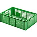 Euro Box Obst-und Gemüsekasten, lebensmittelecht, Inhalt 33,9 L, durchbrochene Version, grün