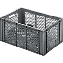 Euro Box Obst- und Gemüsekasten, lebensmittelecht, Inhalt 55,7 L, durchbrochene Version, grau