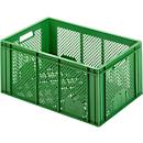Euro Box Obst- und Gemüsekasten, lebensmittelecht, Inhalt 55,7 L, durchbrochene Version, grün