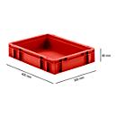 Euro Box Série EF 4080, en PP, capacité 7,4 L, parois fermées, poignée sous le couvercle, rouge