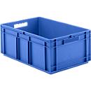 Euro Box Serie EF 6240, aus PP, Inhalt 47,5 L, geschlossene Wände, blau, Unterfassgriff