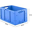 Euro Box Serie LTB 6320, de PP, capacidad 61,7 L, sin tapa, azul