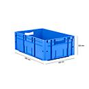 Euro Box série LTF 6220, en PP, capacité 42 L, poignée traversante, bleu