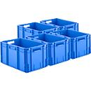 Euro Box Serie MF 6320, aus Polypropylen, Inhalt 62,3 l, Durchfassgriff, B 600 x T 400 x H 320 mm, blau, 5 Stück