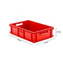 Euro box series EF 6150, made of PP, capacity 29.4 L, closed walls, red, through-barrel handle