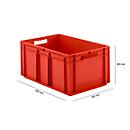 Euro box series EF 6280, made of PP, capacity 56.6 L, closed walls, red, through-barrel handle