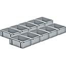 Euro Box SSI Schäfer EF 3120, 4,2 l, L 300 x B 200 x H 120 mm, grijs, 10 stuks