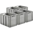 Euro Box SSI Schäfer EF 6420, 83,8 l, Durchfassgriff, Polypropylen, grau, 5 Stück