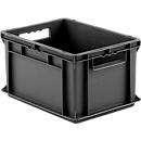 Euro-Maß-Behälter Serie EF 4220, Inhalt 20,4 l, Durchfassgriff, eisengrau