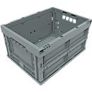 EURO-Maß Faltbox 4322, ohne Deckel, für Lager- und Mehrwegtransport, Inhalt 20,3 Liter, grau