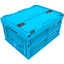EURO-Maß vouwbox 4322 DL, met deksel, voor opslag en terugneembaar transport, inhoud 19 L, blauw