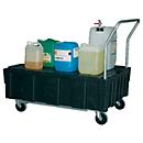 EURO Sump Tray 250/2 CEMO, polyethyleen, verrijdbaar, met zwenk- en bokwielen, met goedkeuring, met stalen basisframe, met PE-raster