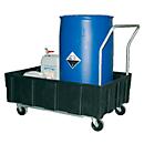 EURO Sump Tray 250/2 CEMO, polyethyleen, verrijdbaar, met zwenk- en bokwielen, met goedkeuring, met stalen onderstel, zonder rooster