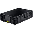 Eurobak R-KLT 6047, kunststof, B 600 x D 400 mm, tot 20 kg, zwart geleidend