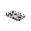 Eurobox Gläserkasten, Inhalt 14 l, durchbrochene Version, Durchfassgriffe, lebensmittelecht, stapelbar, HDPE, grau
