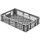 Eurobox Gläserkasten, Inhalt 27 l, durchbrochene Version, Durchfassgriffe, lebensmittelecht, stapelbar, HDPE, grau