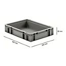 Eurobox serie EF 4080, gemaakt van PP, inhoud 7,4 L, gesloten wanden, bodemgreep, grijs