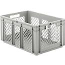 Eurobox serie EF 6281, van PP, inhoud 56,6 l, geperforeerde wanden, grijs, open handgreep