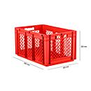 Eurobox serie EF 6321, van PP, inhoud 63,7 l, geperforeerde wanden, rood, open handgreep