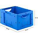 Eurobox serie LTB 4220, van PP, inhoud 19,8 l, zonder deksel, blauw