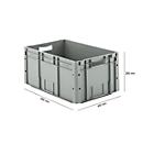 Eurobox serie LTF 6280, de PP, capacidad 53,8 L, asa gris