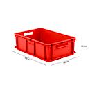 Eurocaja EF 6180, L 600 x A 400 x H 180 mm, capacidad 35,4 l, apilable, polipropileno, rojo