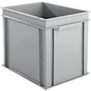 Eurocaja serie EF 4320, de PP, capacidad 29,5 L, paredes cerradas, asa inferior, gris