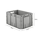 Eurocaja serie LTF 6320, de PP, capacidad 62,7 L, asa gris