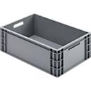 Eurokasten Ringoplast, 53 l, lebensmittelgeeignet, geschlossen, 2 Durchgriffe, L 600 x B 400 x H 223 mm, Kunststoff, grau