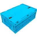 Euronorm plooibox 6422 NG DL, met deksel, voor magazijngebruik en meervoudig transport, 41,4 liter, blauw