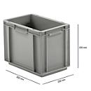 European standard box series EF 3220, made of PP, capacity 9 l, closed sides, integrated handle, 9 l, grey