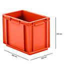 European standard box series EF 3220, made of PP, capacity 9 l, closed sides, integrated handle, 9 l, red