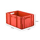 European standard box series MF 6270, made of PP, capacity 52 l, handle, red